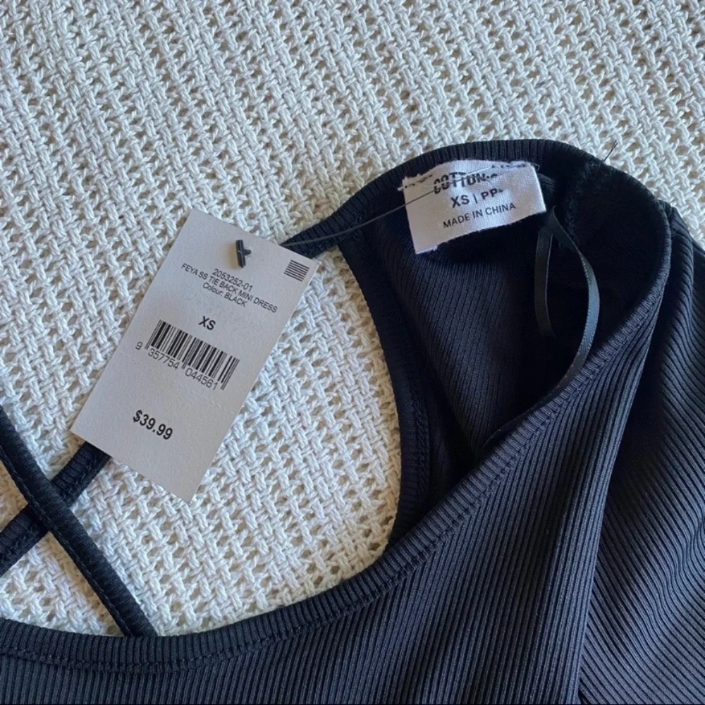 🆕NEW🆕 Cotton On Feya Tie Back Dress Black XS - Picture 5 of 6